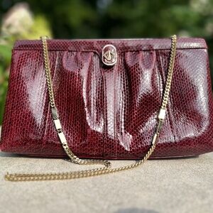 Handbag, Vintage Koret leather burgundy bag